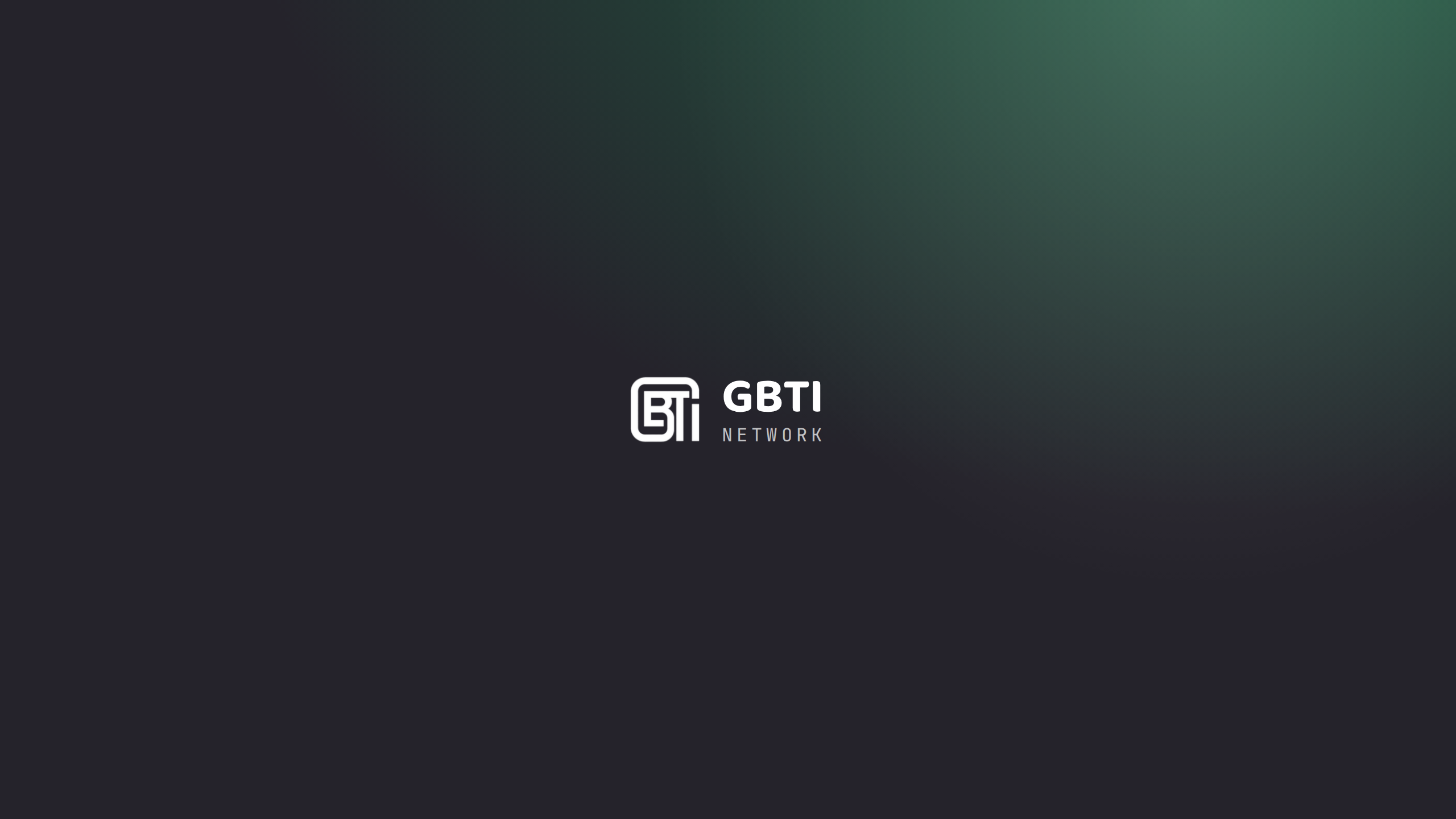 GBTI YouTube cover, ink, green glow, centered lockup